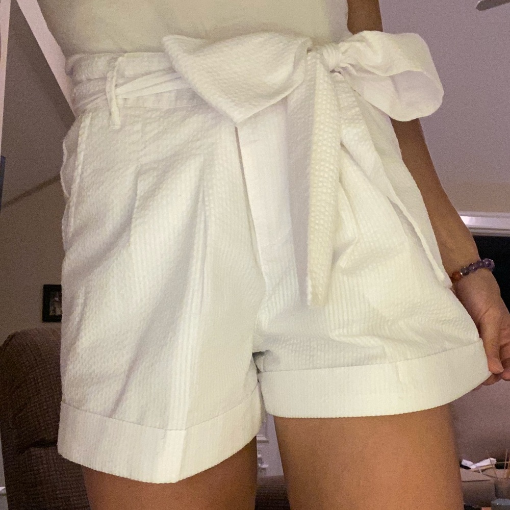 Lauren James White Seersucker Shorts with Bow!!